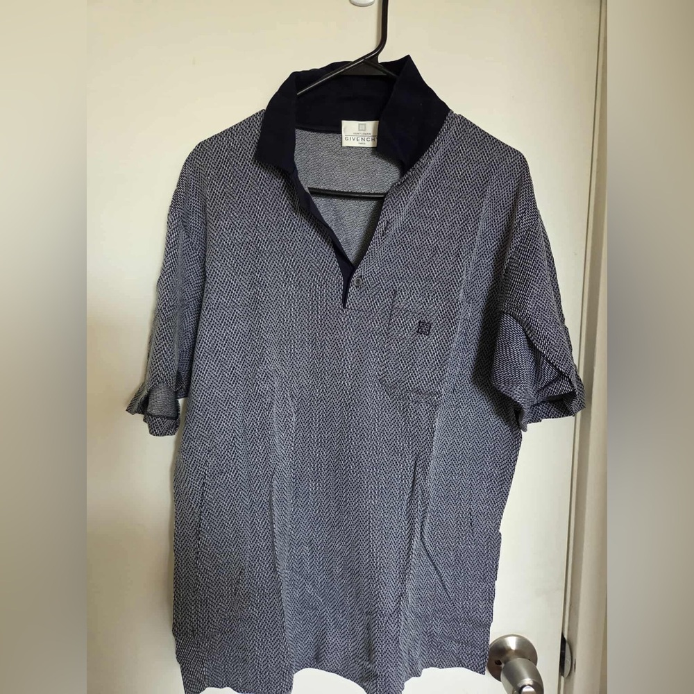 Givenchy Men's Navy and Black Polo Shirt